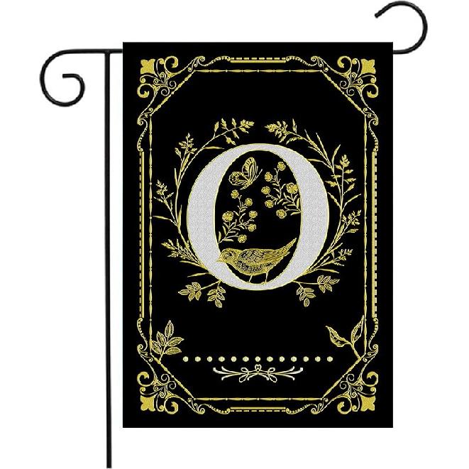 Monogram Q Garden Flag Initial Outdoor Flags Letter Q Flag for Front Yard Porch Lawn Outside Seasonal Garden Flags 12x18 Double Sided