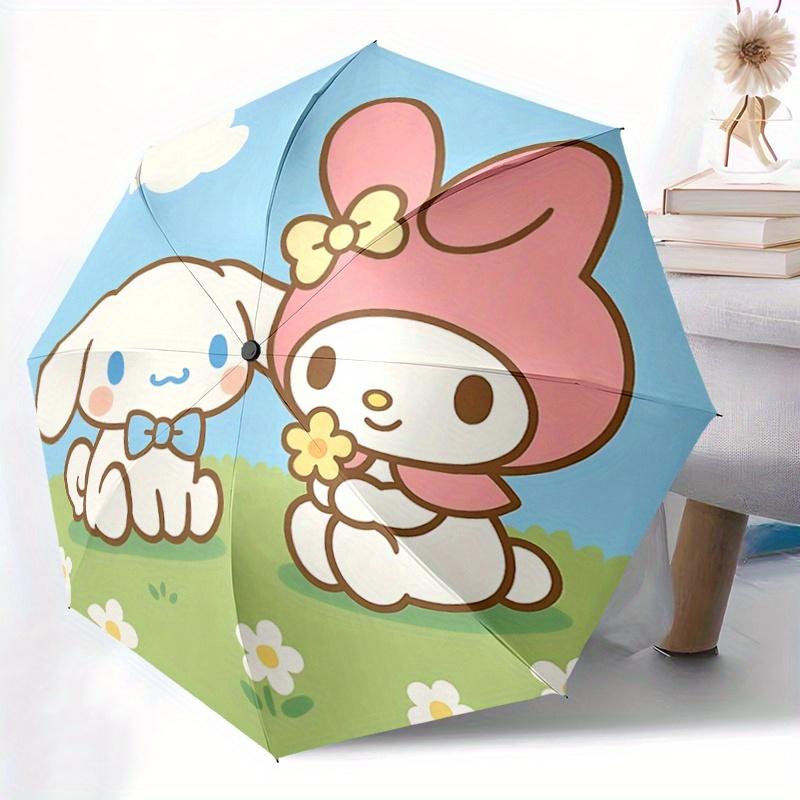 1 шт. Автоматический складной зонт Cinnamoroll и My Melody - Маленький зонт, подходящий для различных случаев, Портативный 3-складной маленький зонт для