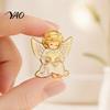 Versatile Outfit Decoration Little Angel Brooch Pin for Women, Cute Guardian Holding Heart Lapel Metal Pins with Wings, Clothing Accessory Coats,