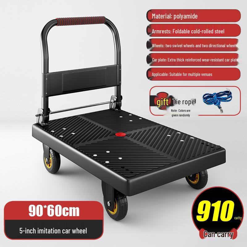 Foldable Lightweight Flatbed Hand Truck – Silent Multi-Functional Cart for Cargo