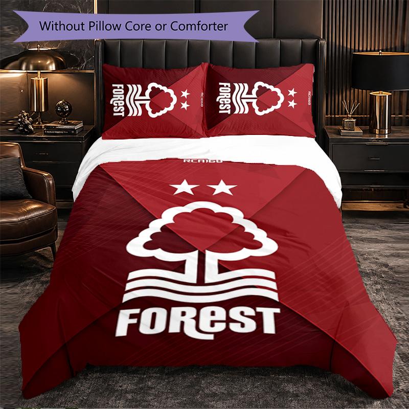 Nottingham Forest Themed Bedding 3Pcs Duvet Cover Set Decorative Bed Linen For Teen Room Home Decoration