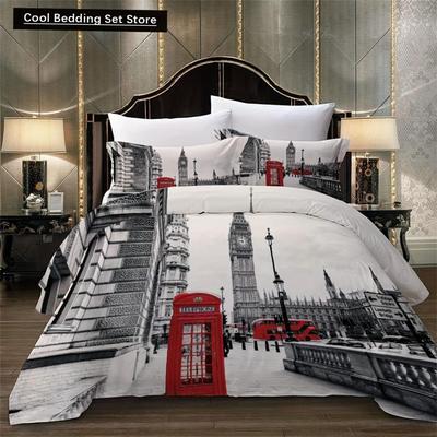 Комплект постельного белья с принтом 3D The Streets Of London, мягкий, удобный, дышащий, для декора спальни и гостевой комнаты