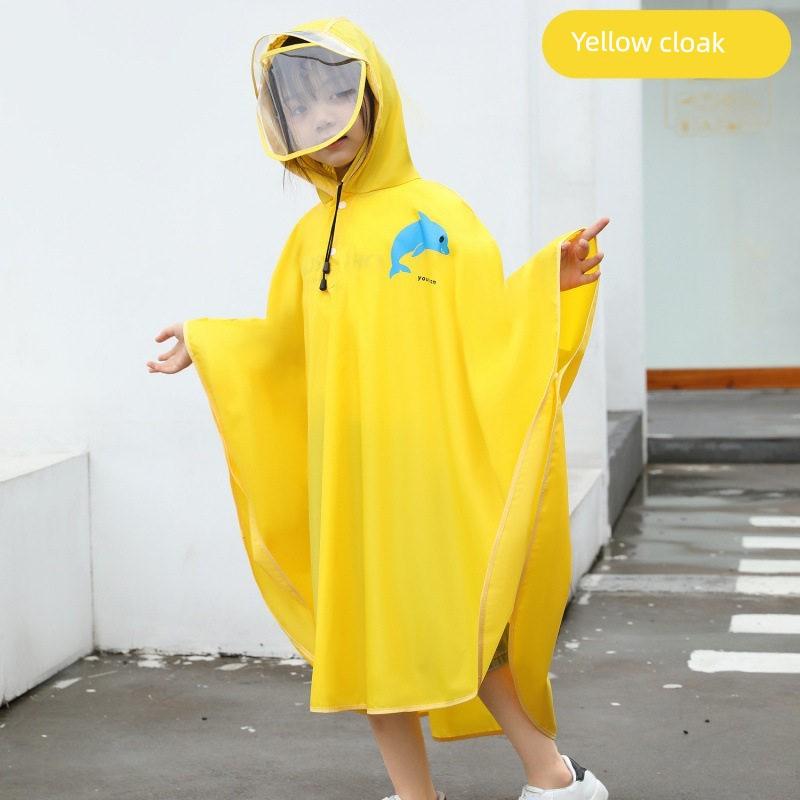 Children's Raincoat for Girls, Elementary School Students with Backpack Space, Thickened for Older Kids, School-Specific Rain Poncho, 2025 New Model