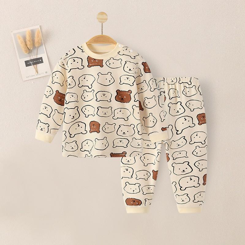 Soft Cotton Toddler Pajama Set Boys Girls Ages 1-3 Years Sleepwear Home Outfit