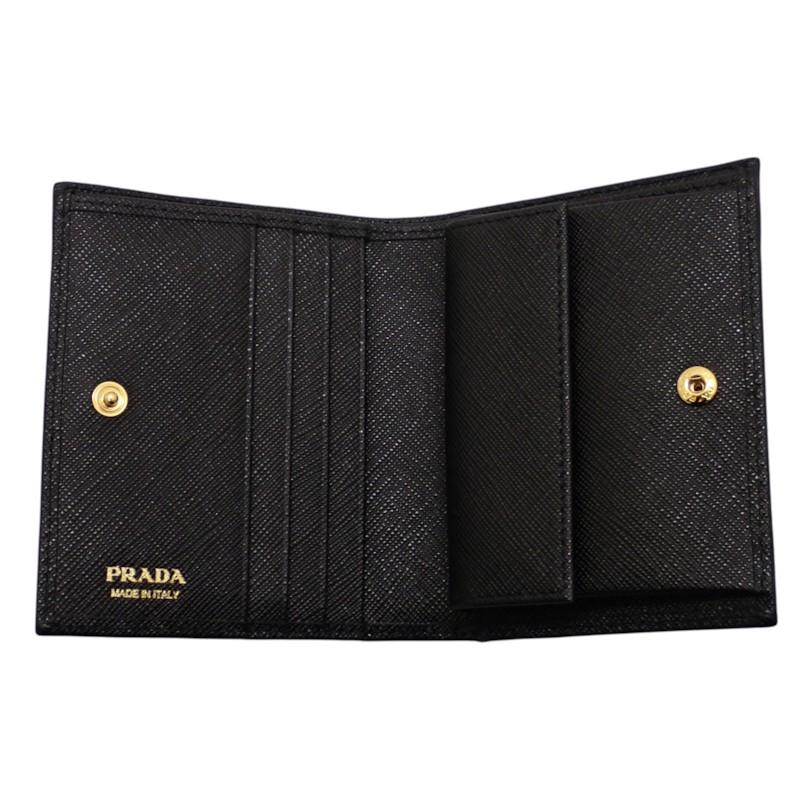 PRADA  1MV204_QHH_F0002 Bifold Wallet black Safiano Women