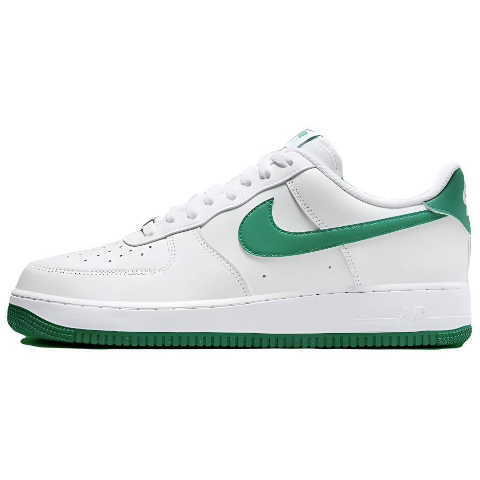 Nike Nike Air Force 1 Нескользящие Устойчивые к истиранию Низкие Скейтбордические Кроссовки Мужские Бело-Зеленые FJ4146-102(Команда217-)