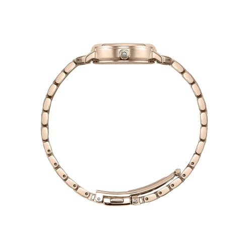 AngelHeart Women's Flowery Time Watch OA25PG-AM, Solar Battery, 30m Water Resistance, Sapphire Crystal, White Pearl Dial, Stainless Steel