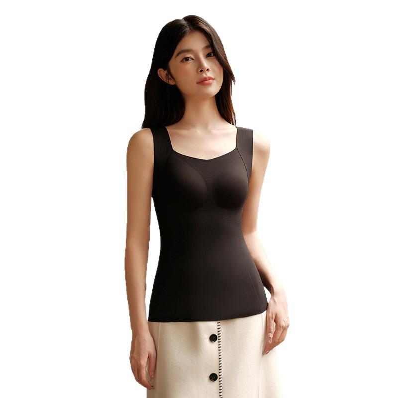 Seamless Fleece Shaping Vest: Flannel Warmth, Abdomen Control, Bra-Free Support for Women