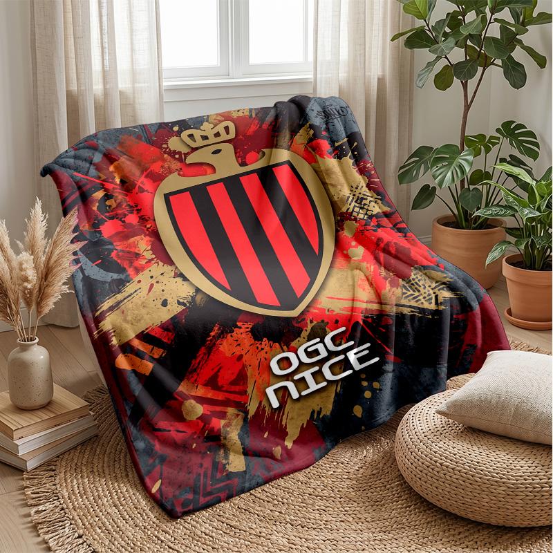 OGC Nice FC Мягкое Фланелевое Флисовое Одеяло Легкое Уютное Теплое Плед для Дивана Кровати Домашнего Декора