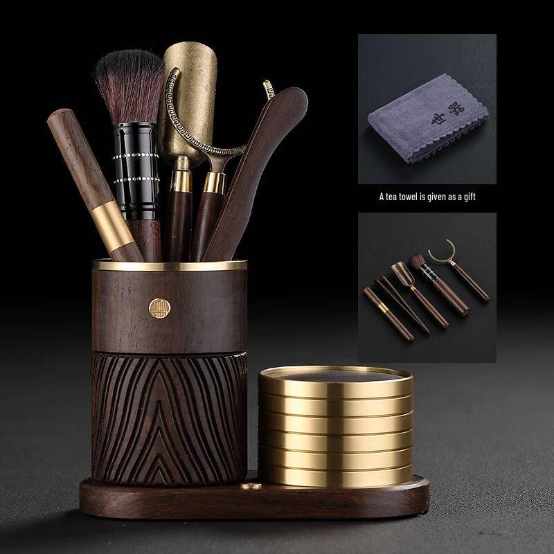 Набор чайных инструментов «Шесть благородных мужей» из массива черного дерева