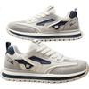 Warrior Men's Shoes 2025 Autumn Winter New Breathable Shock-Absorbing Non-Slip Casual Sneakers Light Gray Dark Blue Size 39