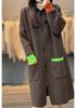 Hooded Wool Cardigan: Loose Fit, Medium-Long, Thick Knit for Autumn/Winter, Korean Style Women's Sweater