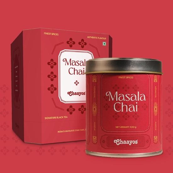 Chaayos Подарочная коробка Festival | Чай масала для любителей чая | Подарочная корзина с чаем | Подарочная корзина для друзей и семьи | Подарочная коробка премиум-класса 1 банка (100 г)