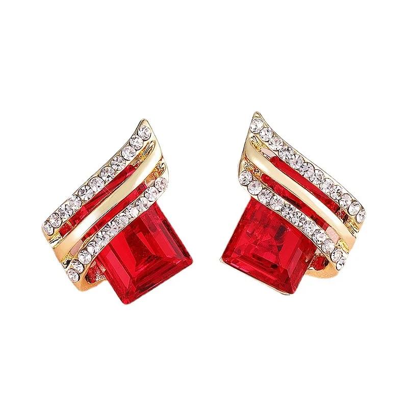Zircon Crystal Rhombus Wings Earrings for Women Birthday Gifts Jewelry