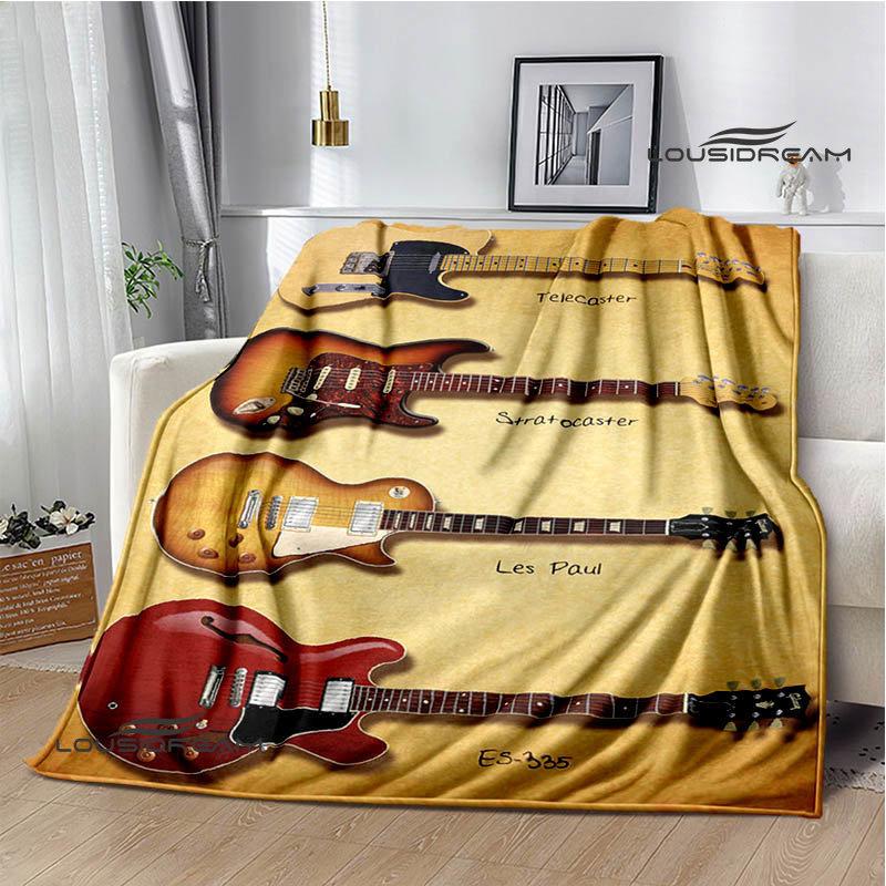 Одеяло с логотипом гитары Gibson, одеяло для согревания фланцев, одеяло для пикника, домашнее дорожное одеяло, подкладка для кровати, подарок на день рождения