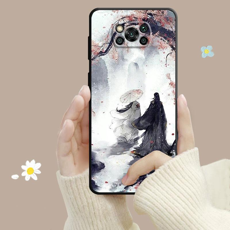 Японский самурайский пейзаж, картина тушью для Xiaomi Poco X3 Nfc X4pro X5 M3 для Mi 12 13 11 10 10t 8 Note10 Lite 11ultra 11t, чехол