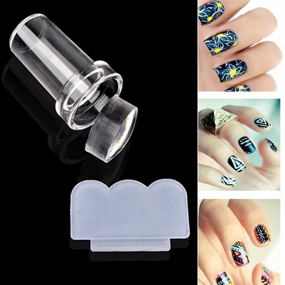 2 Mini DIY Clear Stamper Scraper Nail Art Craft Tool Plate Transfer Manicure