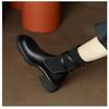 Retro Round Toe Belt Buckle Women's Sock Boots New Soft Leather Thick Soled Shoes Knitted Elastic Slim Women's Ankle Boots