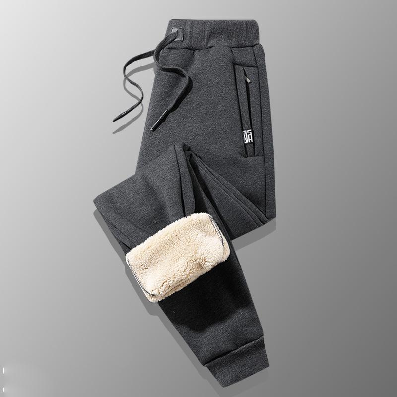 Зимние мужские спортивные штаны из толстого теплого флиса, спортивные штаны с карманами на молнии, повседневные хлопковые спортивные штаны больших размеров