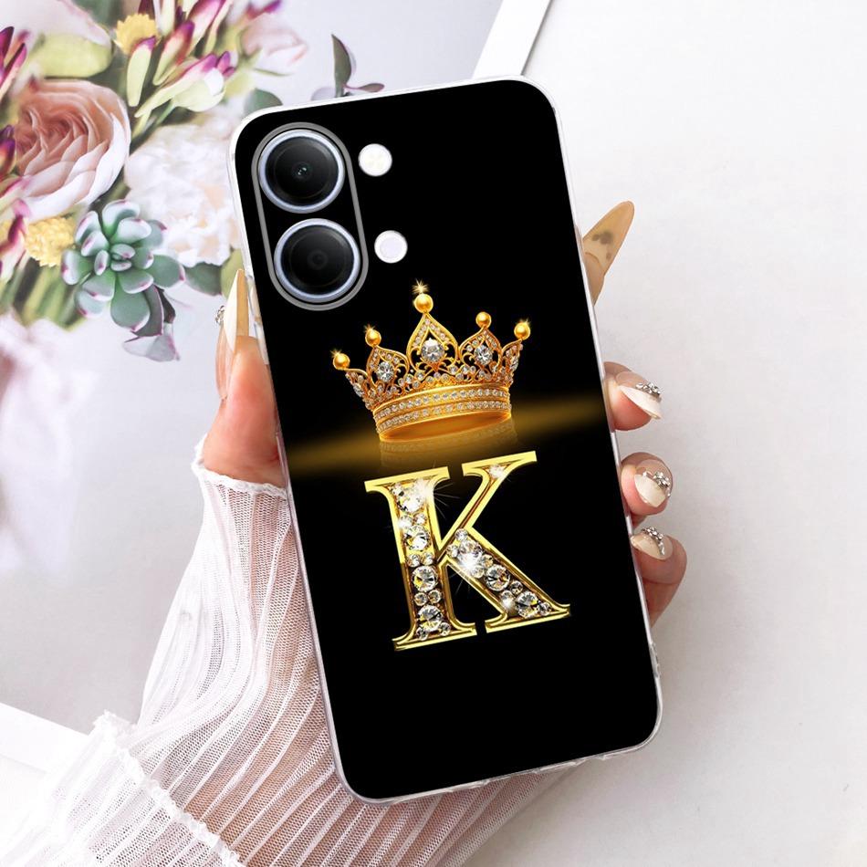 Для Vivo Y05 Y11d 2026 Модный чехол для телефона с буквой и короной Для Vivo Y11D Y05 4G Мягкие силиконовые TPU чехлы