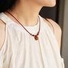 Peach Wood & Red String Necklace with Peach Pit Pendant - Suitable for Infants, Adults, and Ben Ming Year.