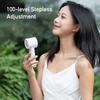 High Speed Outdoor Handheld Fan 100 Levels Stepless Speed Digital Display Bottom LED Light Rechargeable Portable Plastic English