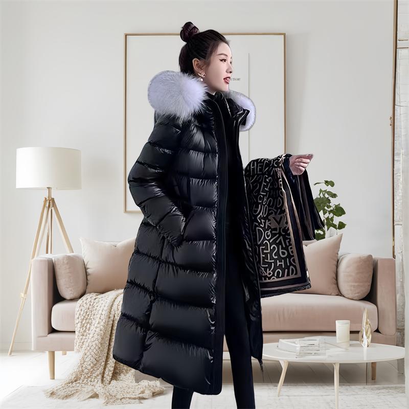Thickened and Loose Mid-Length Women's Clothing Plus Size Winter Coat with Hooded