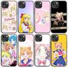 B-11 Sailor Moon Black Case for OPPO A5 A9 A15 A16 A55 A94 A95 A96 Reno 6 7 8 10 5G Realme 7I 8I C30 C31 VIVO V23E V25 V27 Pro Y20S Y17S