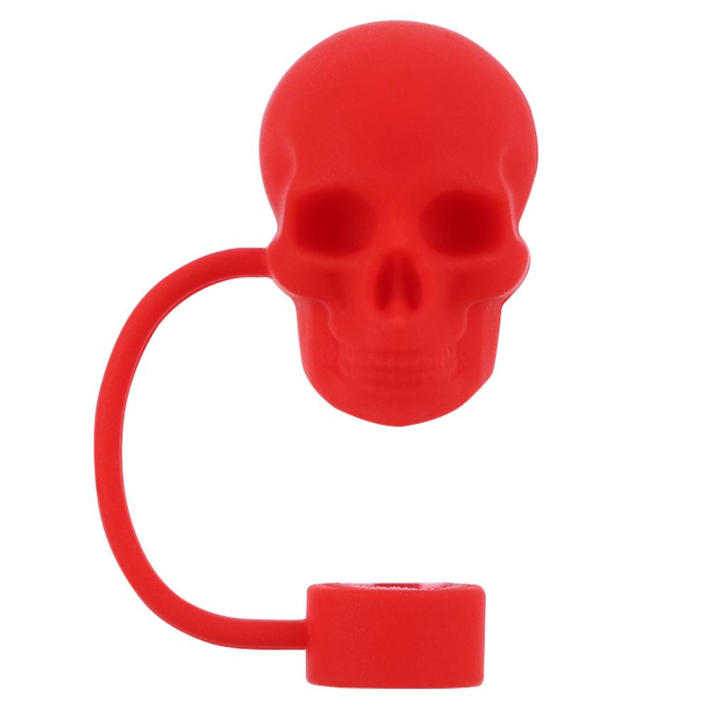Silicone Skull Shape Straw Caps Dust-Proof Halloween Skull Straw Toppers Funny Tumbler Straw Plugs for Stanley 30&40 Oz Tumbler