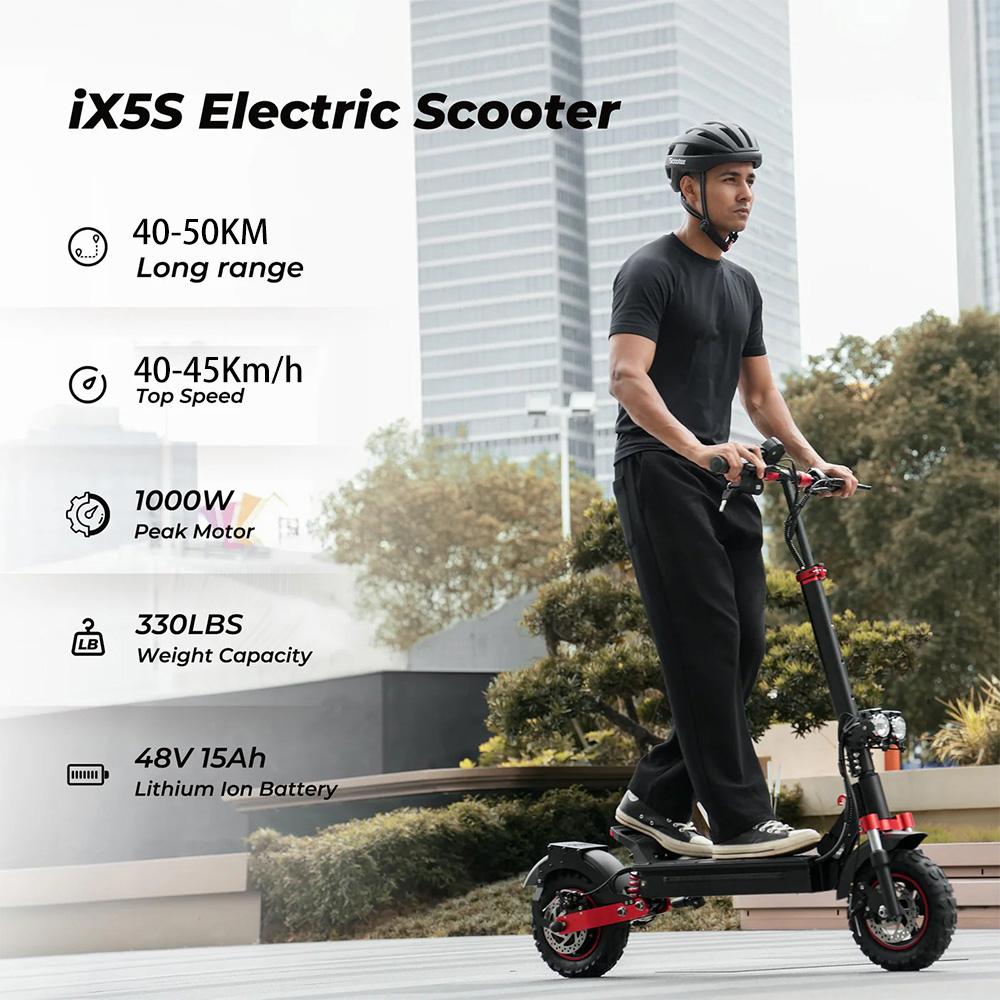 Электросамокат Взрослый iScooter ix5S 11" Мотор 1000W Электросамокат Складной Максимальная скорость 45 км/ч 48V 15AH Запас хода 45 км Нагрузка 150 кг