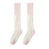Fuzzy Knee High Socks Women Fluffy Warm Knee Socks Color Socks Leg Warmers Block Thick Winter