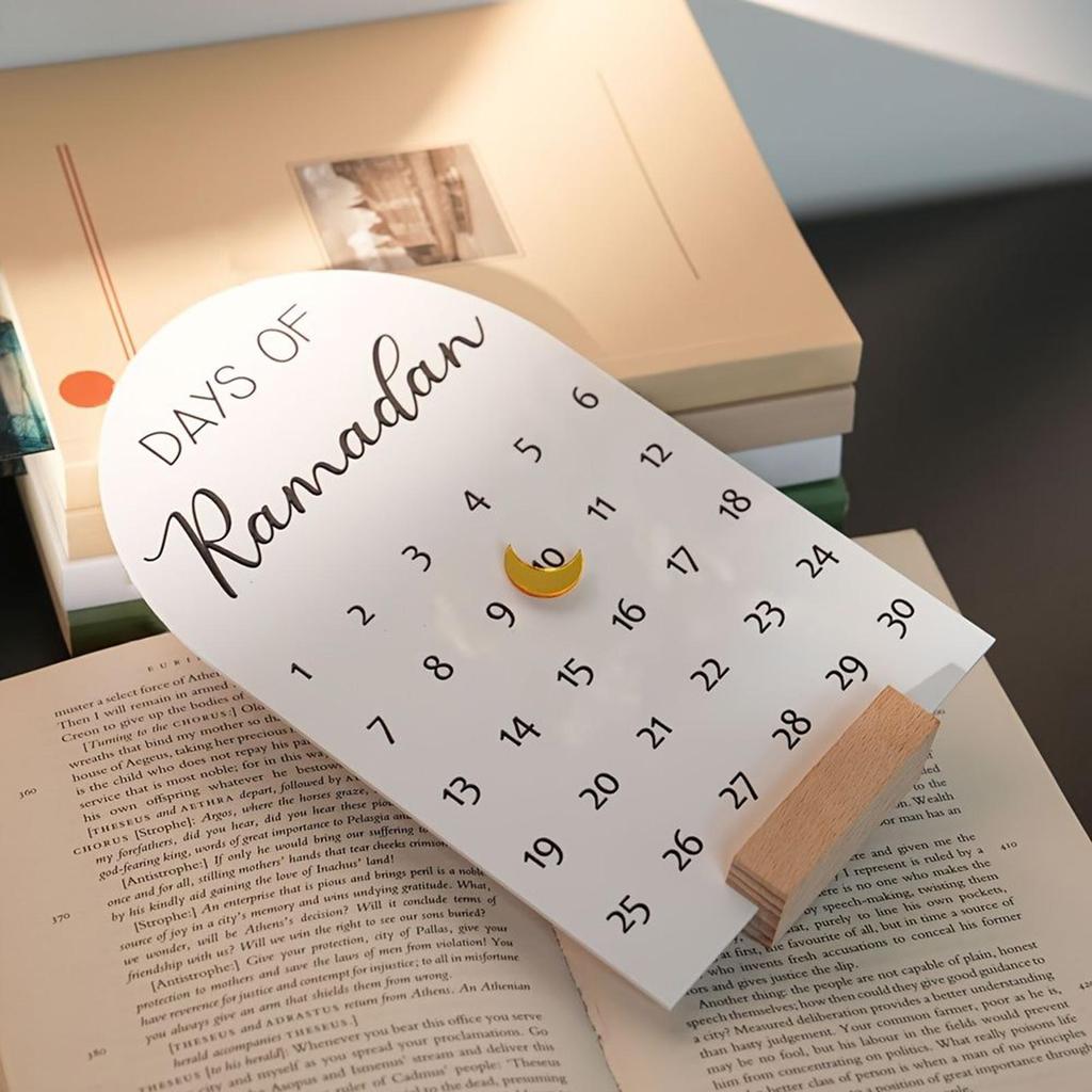 Календарь обратного отсчета Рамадан, 30-дневный адвент-календарь, Акриловое настольное украшение Ид, Магнитное украшение с благословением Ид