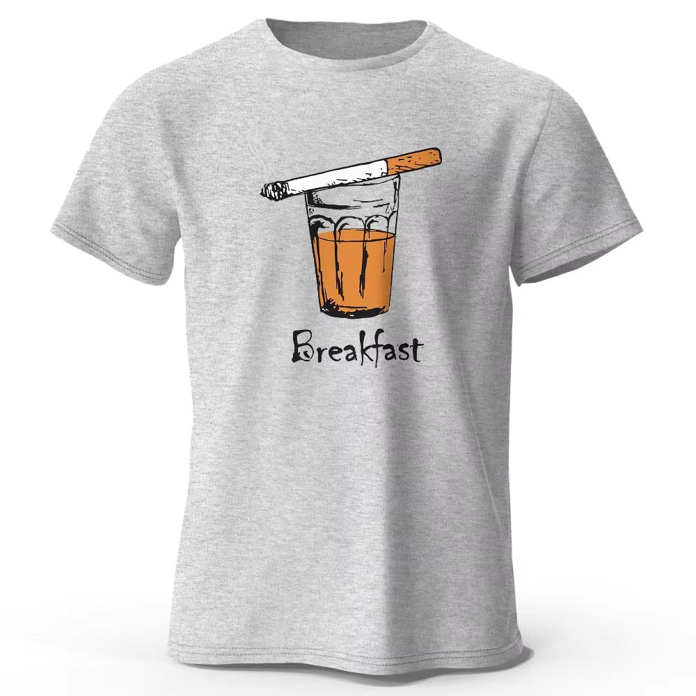 Best Selling Fashion Summer New Street Joke The Breakfast Printed Unisexs Tshirt Funny Graphic Tees For Unisex Summer Tops Unisex Tee