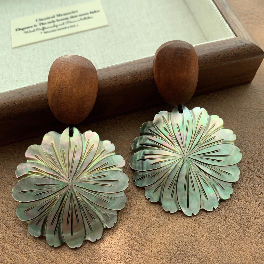 Натуральная релаксация Этнический стиль Легкие серьги-ракушки Серьги Легкая роскошь Ретро Мода Высокий уровень Офисные Персонализированные серьги