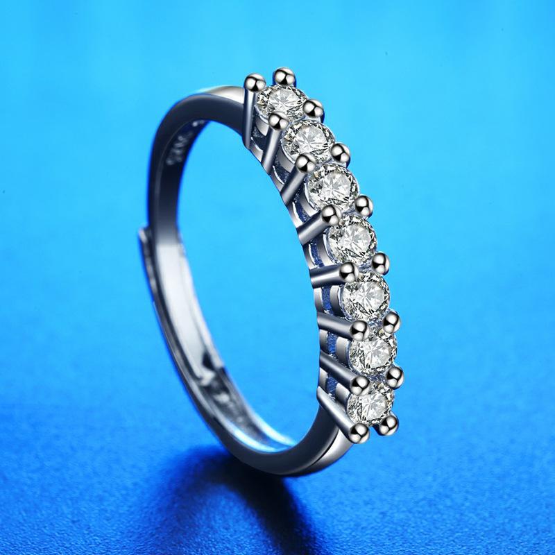 Кольцо из серебра 925 пробы Сердце AAA Циркон Открытое регулируемое Помолвочное Для женщин Свадебные Модные украшения Подарки для вечеринок