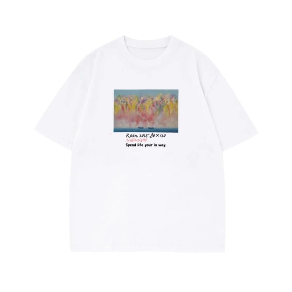 New Casual Fashion Trend Men's and Women's Loose Fashion Trend Cotton Printed Short Sleeve T-shirt