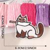 Вышитая этикетка с изображением мультяшного животного, кота, этикетка с изображением значка, аксессуаров для одежды, нашивка для глажки, вышивка, наклейка на ткань
