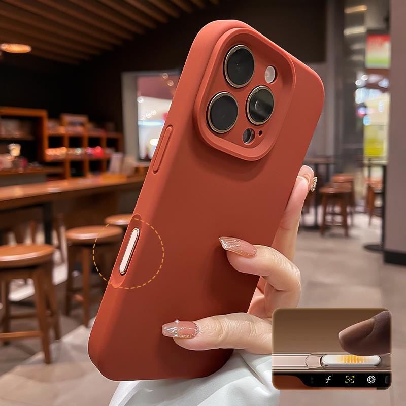 Luxury Liquid Silicone Case for iPhone 17 16 Pro Max Plus Soft Cover for iPhone 11 12 13 14 15 17 Air With Camera Control Button