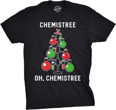 Мужская футболка Chemistree Смешная Химия Наука Рождество Гик Графическая Крутая Футболка