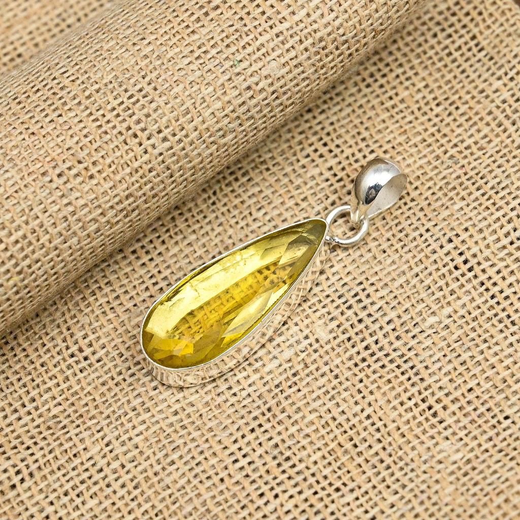 Удивительный цитриновый драгоценный камень ручной работы из стерлингового серебра 925 пробы для женщин