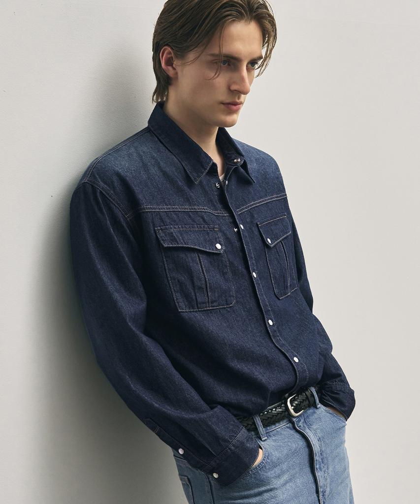 Джинсовая рубашка Western DRAW FIT Dexter [Синяя]