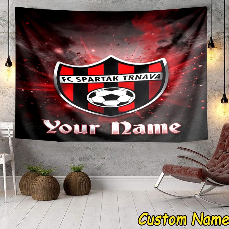 Custom Name Spartak Trnava Tapestry Accessories for Bedroom,Livingroom, dormitory Room Wall Hanging Decor, Fan Birthday Gifts