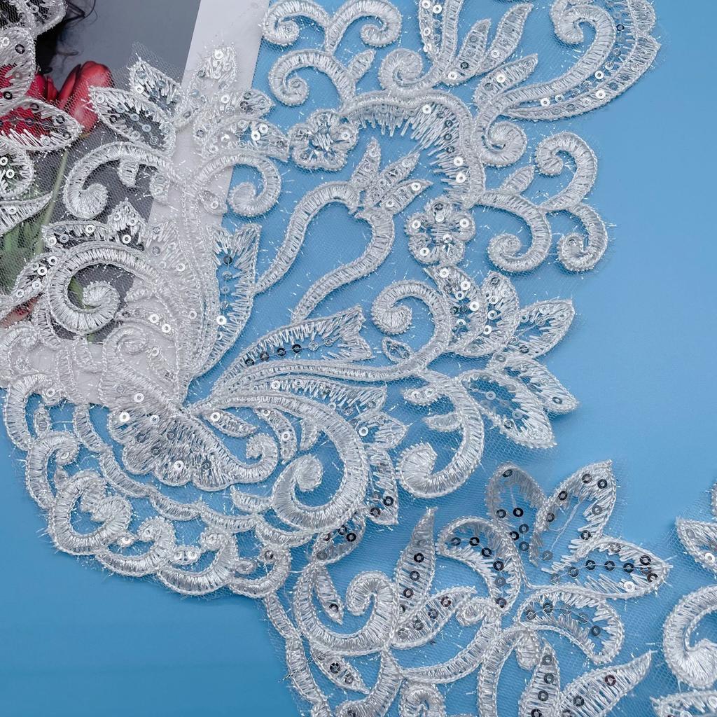 50Yard Car Bone Lace Lace Wool Rope Net Bottom Embroidery Barcode, Three-In-One Lace, Width 34Cm