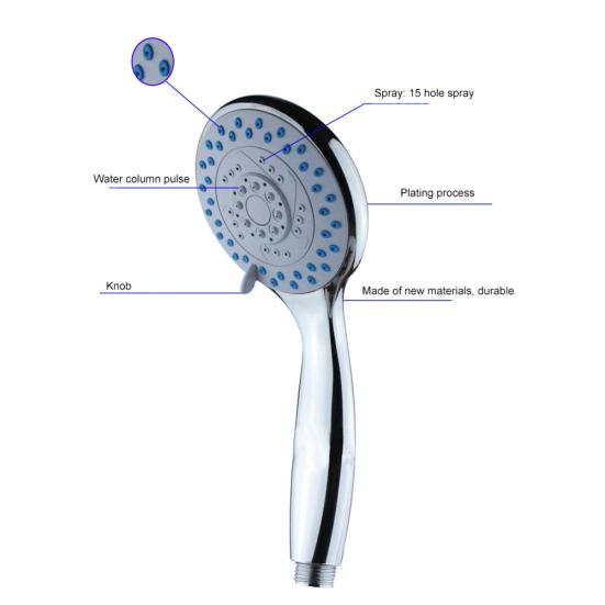 Ручная душевая лейка из пластика, 5 режимов работы