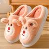 Cute Cartoon Cotton Slippers Autumn and Winter Household Indoor Home Warm and Comfortable Thick-soled Fluffy Slippers Confinement Shoes Women