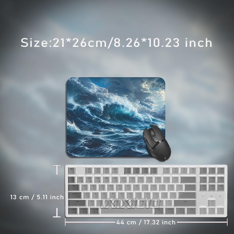 Mouse Pad Dark Blue Ocean Waves Gamer printon demand Computer Large Mousepad XXL MousePads Office Non-Slip Carpet Mice Pad