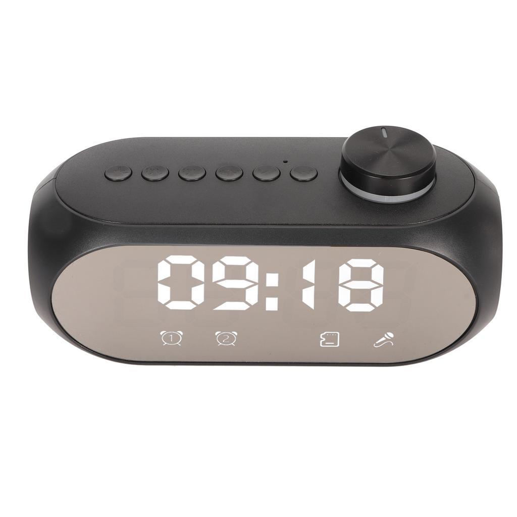 Wireless Bluetooth Speaker RGB Lighting Strong Bass Temperature Display Voice Broadcast FM Radio Mirror Alarm Clock