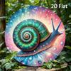 2d Flat 20*20cm, Snail Round Wooden Board Bohemian Wall Hanging Decoration, Colorful Shell Design, Frameless Wooden Art, Suitable for Home, Garage