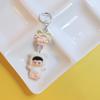 Kawaii мультфильм флокирование кукла брелок кулон для женщин девочек уникальный рюкзак украшения аксессуары маленькие подарки