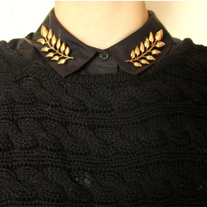 Charm Girl 1 пара рубашка ретро брошь ювелирные изделия подарки изысканный лист женский воротник булавка